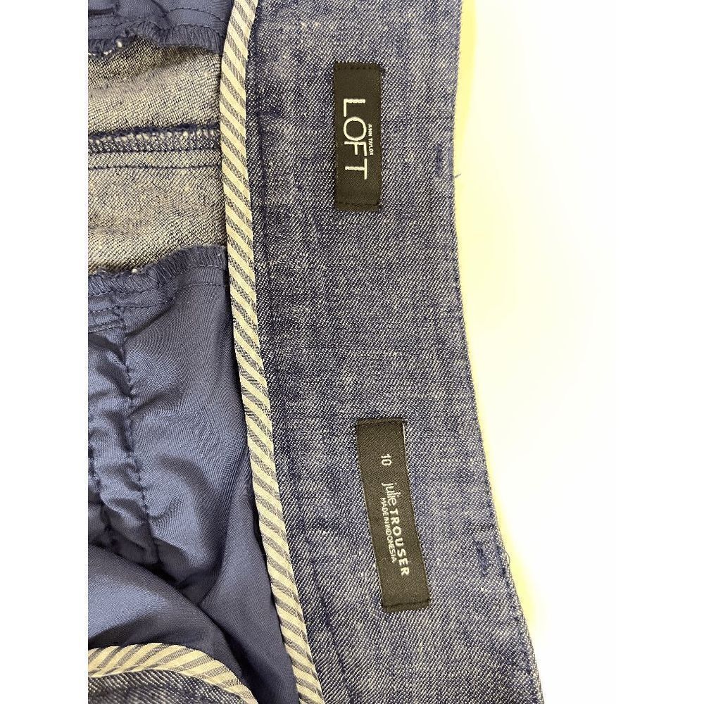 Ann Taylor Loft Womens Flat Front Flared Leg Trouser Dress Pants Blue Size 10 - Picture 9 of 9
